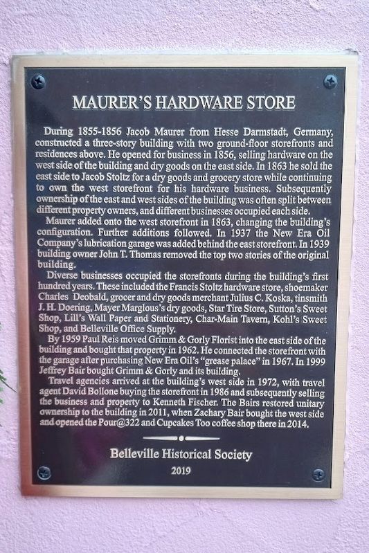 Maurer's Hardware Store Marker. Click for full size. Maurer's Hardware Store Marker image. Click for full size.