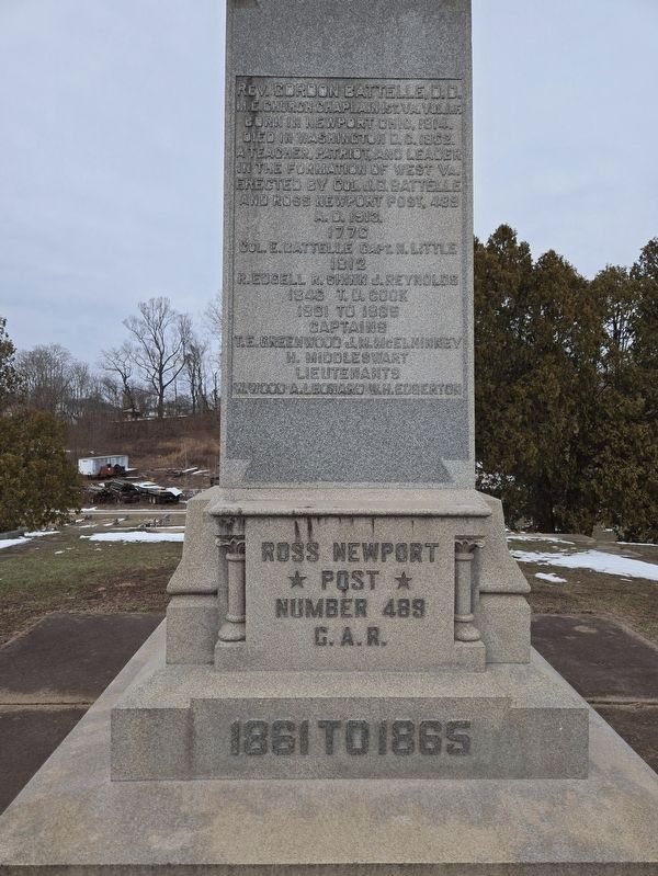 Batelle Monument, South side. Click for full size. Batelle Monument, South side image. Click for full size.