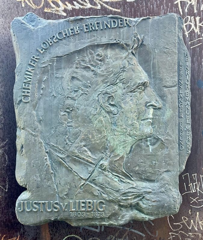 Justus von Liebig Marker - lower part image. Click for full size.