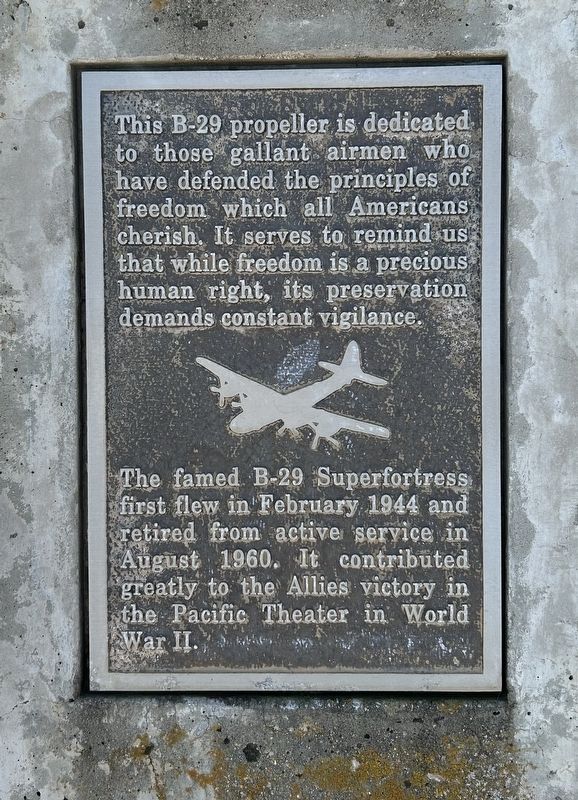 B-29 Propeller Marker. Click for full size. B-29 Propeller Marker image. Click for full size.