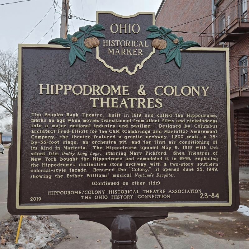 Hippodrome & Colony Theatres Marker. Click for full size. Hippodrome & Colony Theatres Marker image. Click for full size.