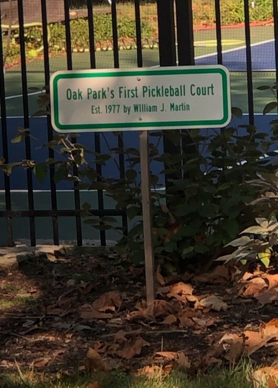 Oak Park's First Pickleball Court Marker image. Click for full size.