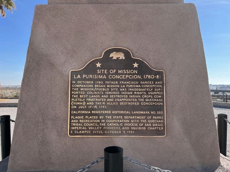 Site of Mission La Purisima Concepcion Marker image. Click for full size.