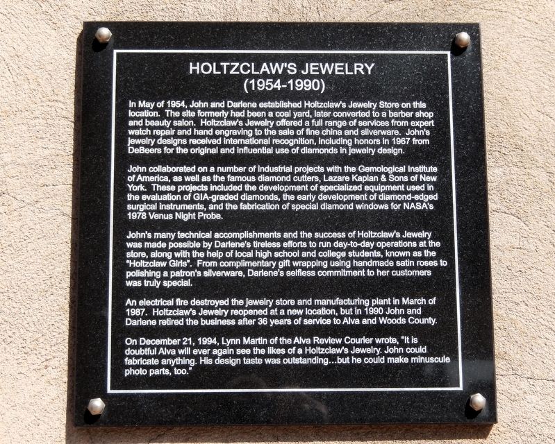 Holtzclaw's Jewelry Marker image. Click for full size.