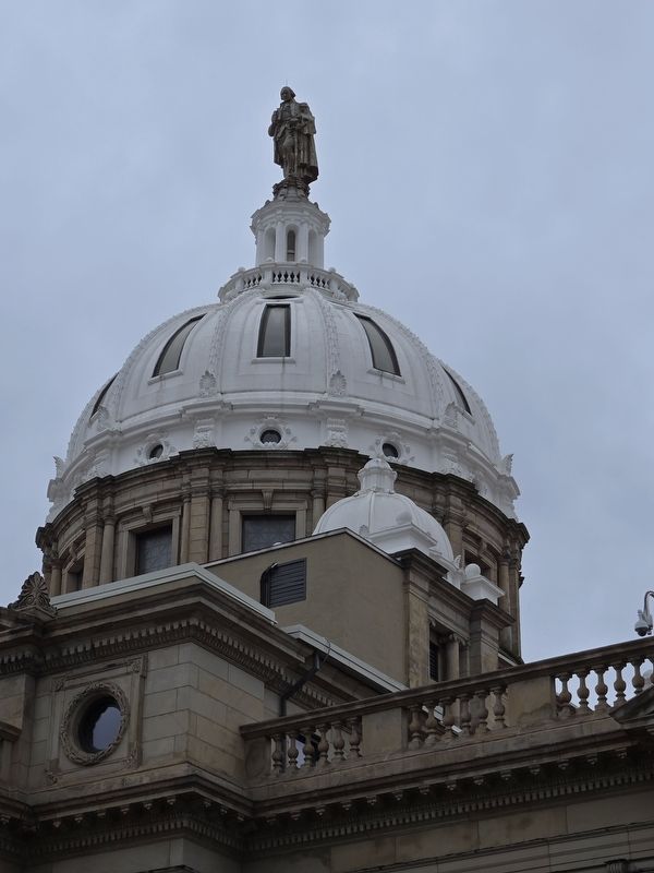 Washington County Courthouse dome. George Washington statue at the top image. Click for full size.