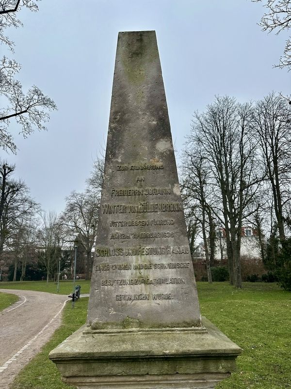Johann Winter von Güldenbronn - front of obelisk with inscription. Click for full size. Johann Winter von Güldenbronn - front of obelisk with inscription image. Click for full size.