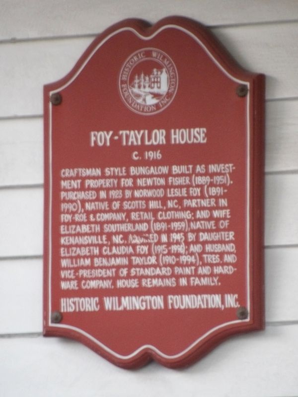 Foy-Taylor House Marker. Click for full size. Foy-Taylor House Marker image. Click for full size.