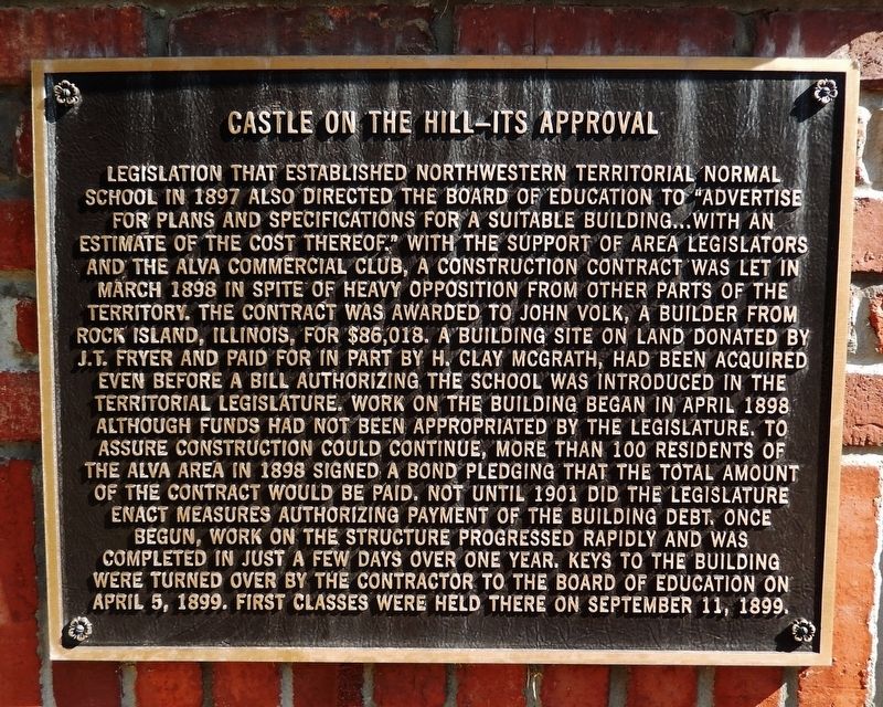 Castle on the Hill � Its Approval Marker image. Click for full size.