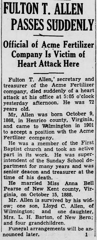 Fulton Allen obituary image. Click for full size.