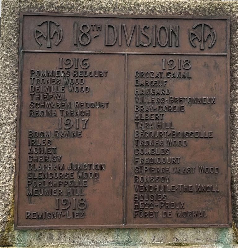 18th Division Memorial. Click for full size. 18th Division Memorial image. Click for full size.