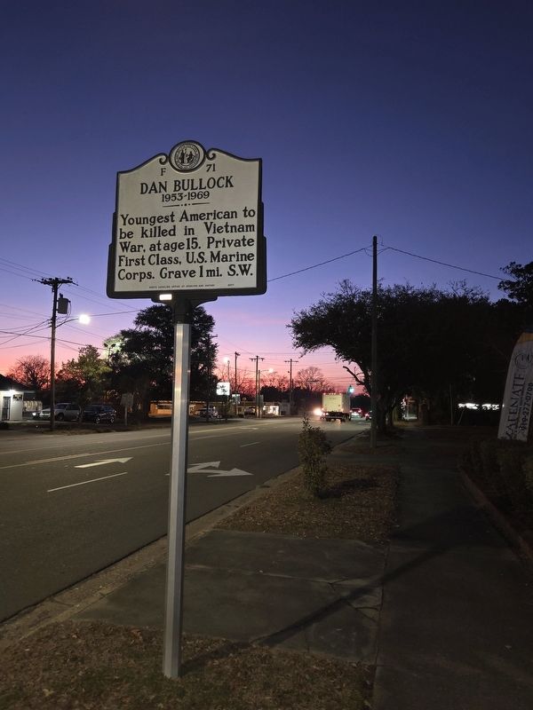 Dan Bullock Marker looking West on West Ash Street image. Click for full size.