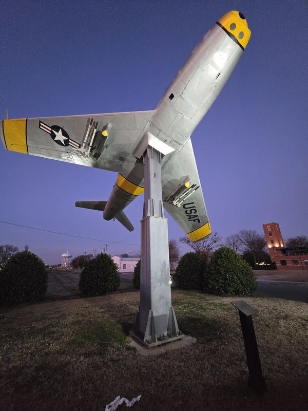 North American Aviation F-86H Sabre Marker is below the plane on the right image. Click for full size.