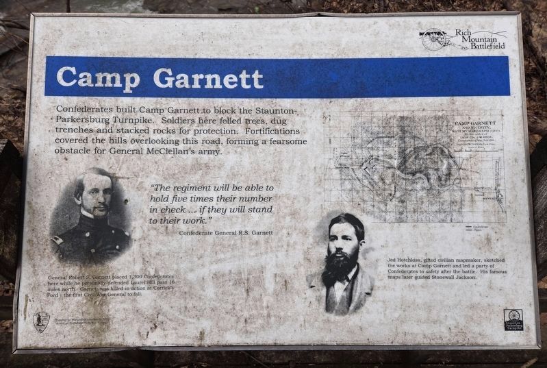 Camp Garnett Marker. Click for full size. Camp Garnett Marker image. Click for full size.
