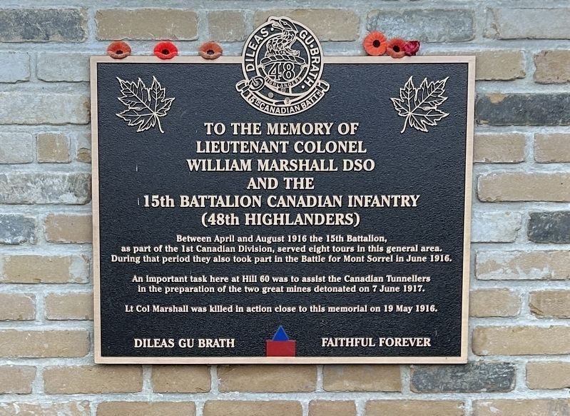 15th Battalion Canadian Infantry Marker image. Click for full size.