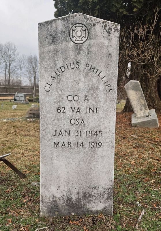 Grave of Confederate Civil War Veteran<br>Claudius Phillips. Click for full size. Grave of Confederate Civil War Veteran<br>Claudius Phillips image. Click for full size.