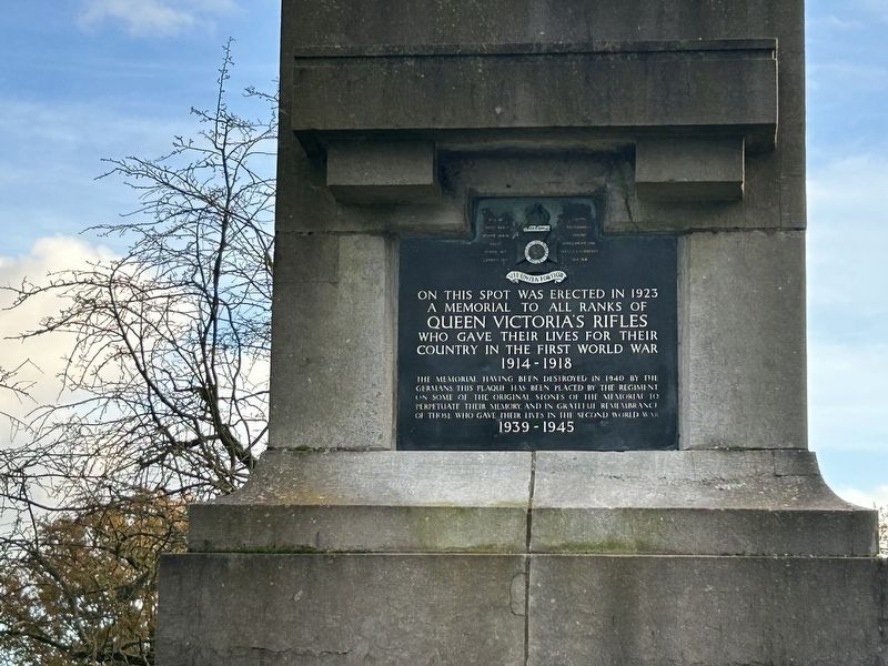 Queen Victoria�s Rifles Marker image. Click for full size.