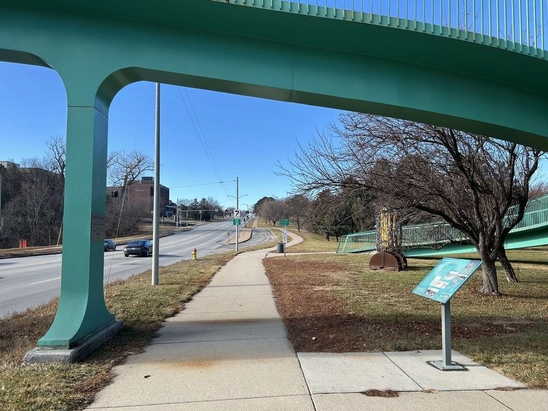 The Dodge Street Overpass Marker, from the east. Click for full size. The Dodge Street Overpass Marker, from the east image. Click for full size.