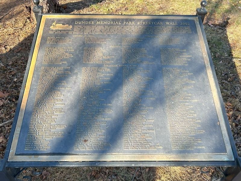 Dundee Memorial Park Streetcar Wall Marker image. Click for full size.