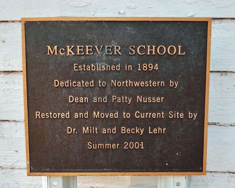 McKeever School Dedication Plaque. Click for full size. McKeever School Dedication Plaque image. Click for full size.