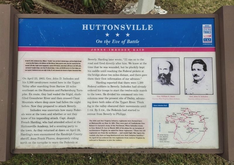 Huttonsville Marker. Click for full size. Huttonsville Marker image. Click for full size.