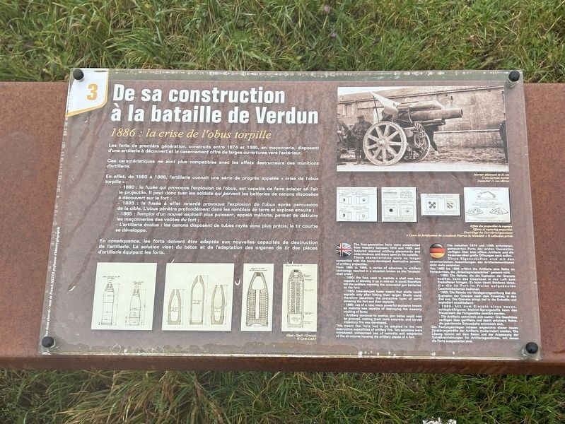 De sa construction � la bataille de Verdun Marker image. Click for full size.