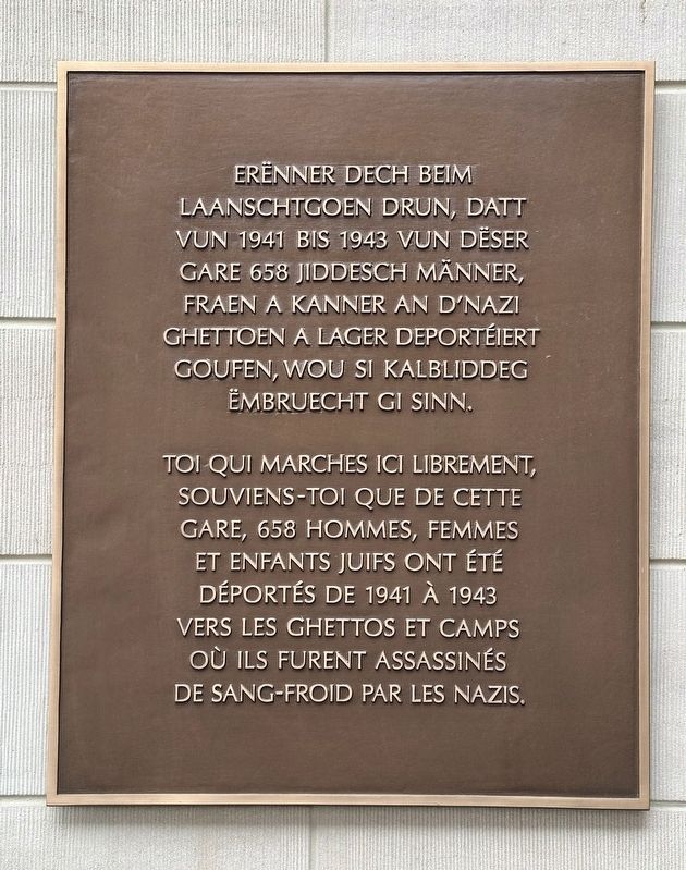 Jewish Deportation Memorial Marker. Click for full size. Jewish Deportation Memorial Marker image. Click for full size.