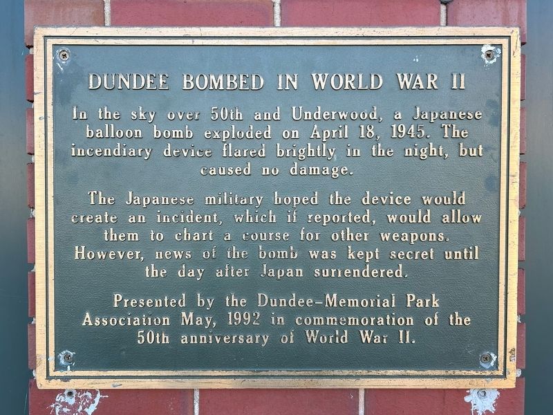 Dundee Bombed in World War II Marker image. Click for full size.