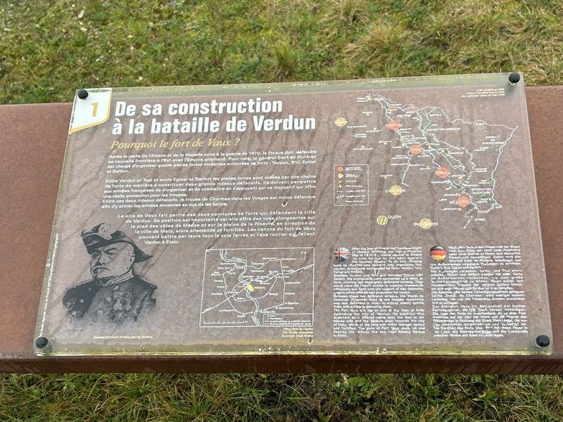 De sa construction � la bataille de Verdun Marker image. Click for full size.