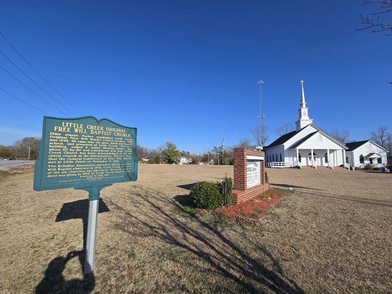 Little Creek Original Free Will Baptist Church and Marker. Click for full size. Little Creek Original Free Will Baptist Church and Marker image. Click for full size.
