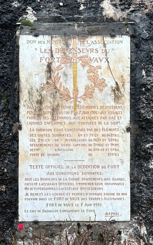 Les D�fenseurs du Fort de Vaux Marker image. Click for full size.