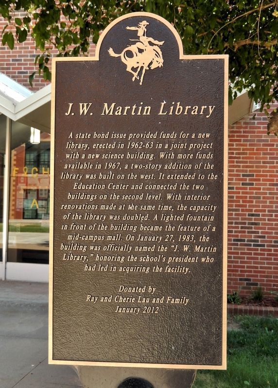 J. W. Martin Library Marker. Click for full size. J. W. Martin Library Marker image. Click for full size.