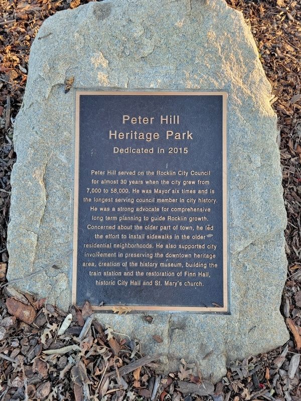 Peter Hill Heritage Park Marker image. Click for full size.