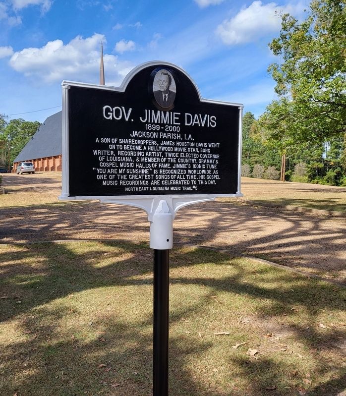 Governor Jimmie Davis Marker. Click for full size. Governor Jimmie Davis Marker image. Click for full size.