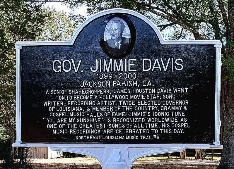 Governor Jimmie Davis Marker. Click for full size. Governor Jimmie Davis Marker image. Click for full size.