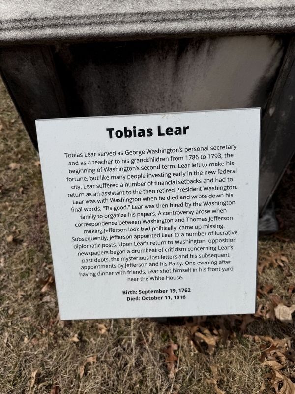 Tobias Lear Marker image. Click for full size.