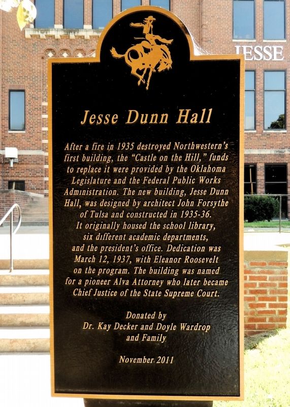 Jesse Dunn Hall Marker. Click for full size. Jesse Dunn Hall Marker image. Click for full size.