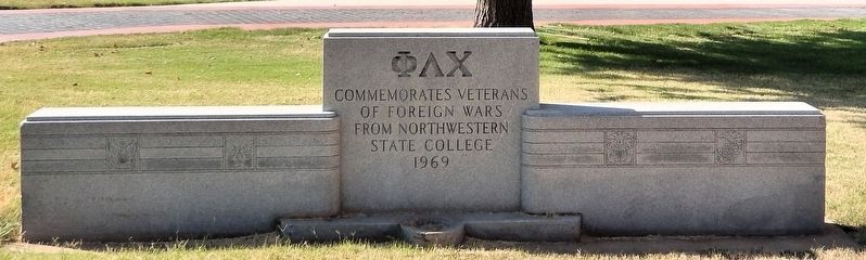 ΦΛΧ Commemorates Veterans of Foreign Wars from Northwestern State College Marker. Click for full size. ΦΛΧ Commemorates Veterans of Foreign Wars from Northwestern State College Marker image. Click for full size.