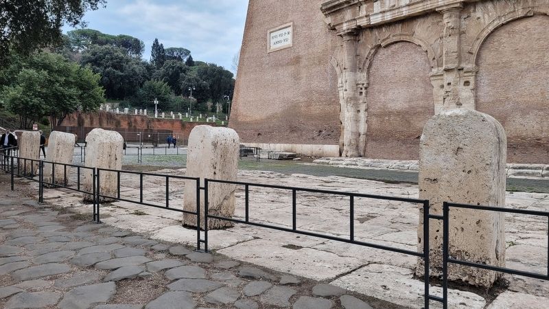The view of the remaining 5 Cippi next to the Colosseum. Click for full size. The view of the remaining 5 Cippi next to the Colosseum image. Click for full size.
