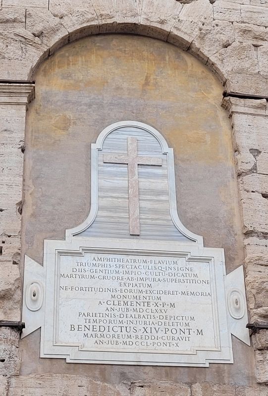 L'Amphitheatrum Flavium / The Flavian Amphitheater Marker. Click for full size. L'Amphitheatrum Flavium / The Flavian Amphitheater Marker image. Click for full size.