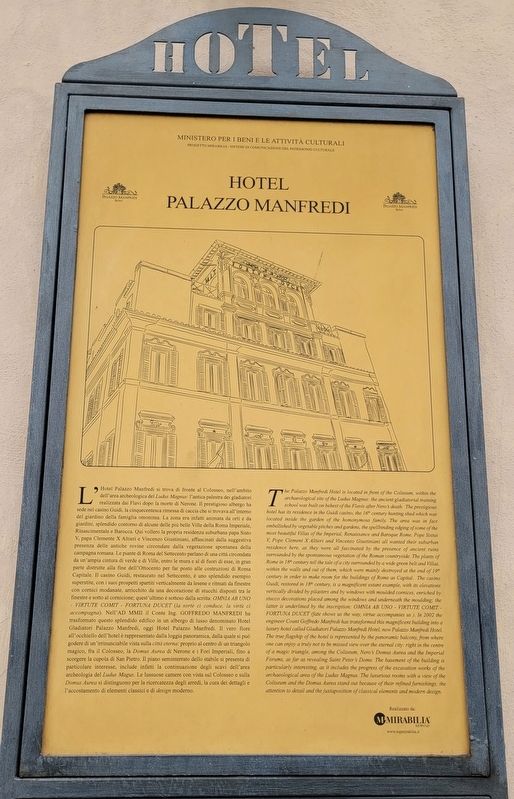 Hotel Palazzo Manfredi Marker. Click for full size. Hotel Palazzo Manfredi Marker image. Click for full size.