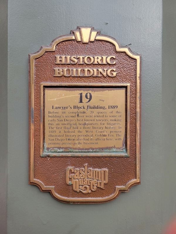 Lawyer's Block Building Marker image. Click for full size.