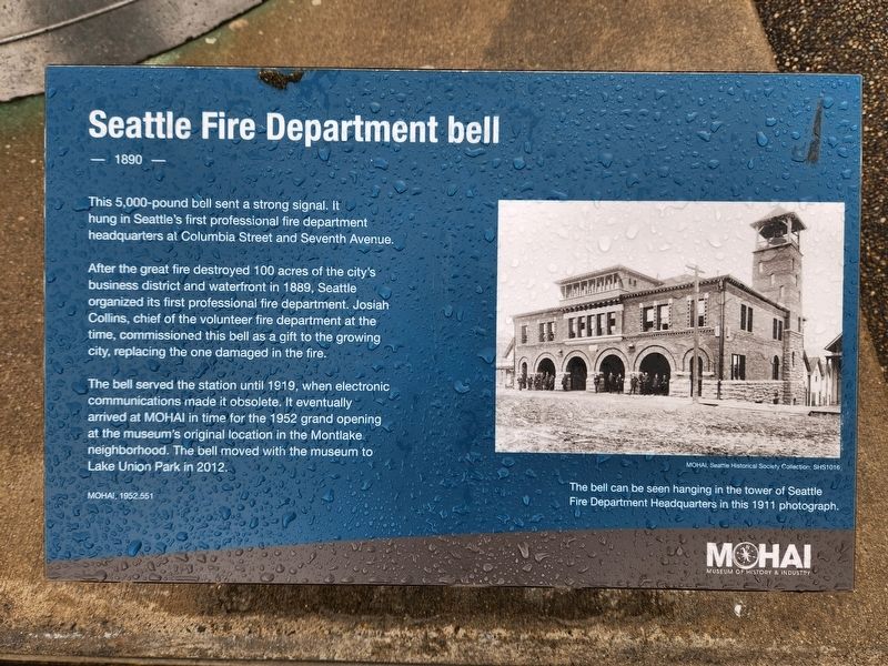 Seattle Fire Department bell Marker. Click for full size. Seattle Fire Department bell Marker image. Click for full size.
