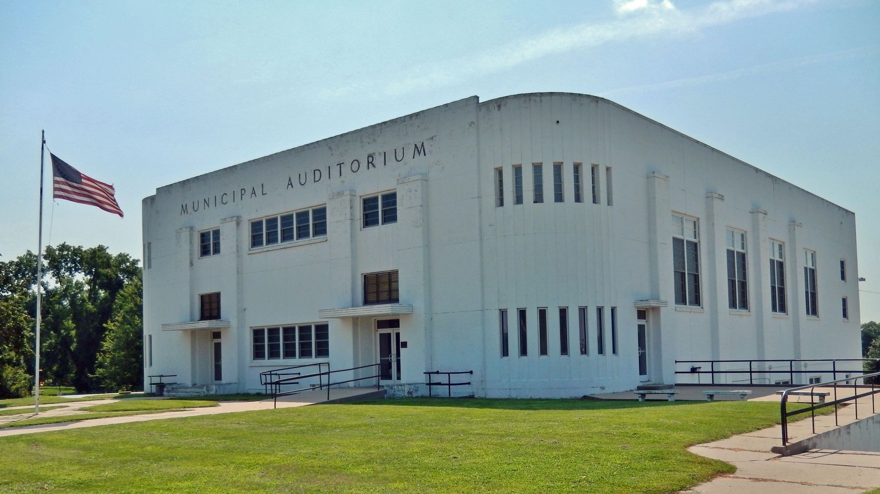 David City Park Municipal Auditorium (<i>northwest elevation</i>). Click for full size. David City Park Municipal Auditorium (<i>northwest elevation</i>) image. Click for full size.