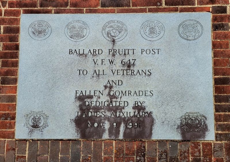 Ballard Pruitt Post V.F.W. 647 Marker. Click for full size. Ballard Pruitt Post V.F.W. 647 Marker image. Click for full size.