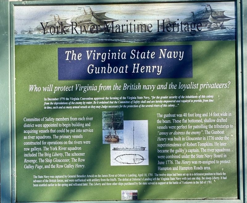 The Virginia State Navy Gunboat Henry Marker image. Click for full size.