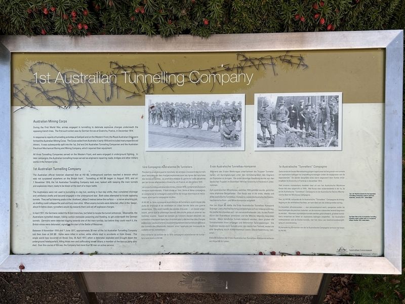 1st Australian Tunneling Company Marker image. Click for full size.