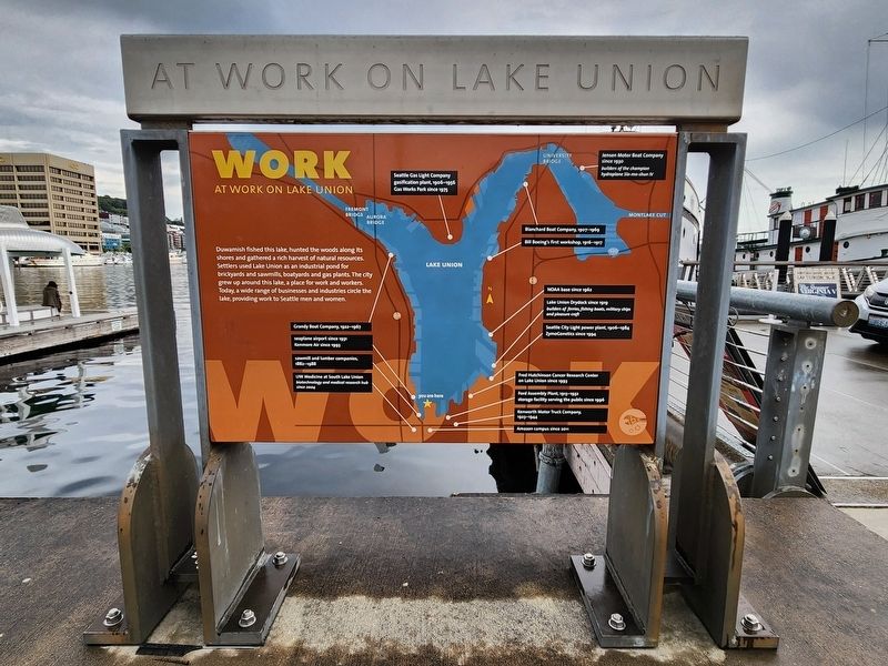At Work on Lake Union Marker. Click for full size. At Work on Lake Union Marker image. Click for full size.