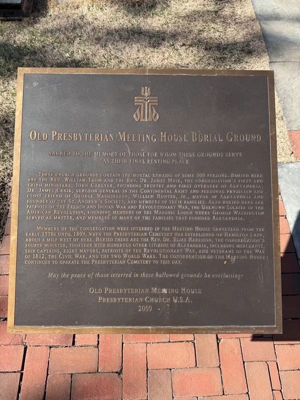 Old Presbyterian Meeting House Burial Ground Marker image. Click for full size.