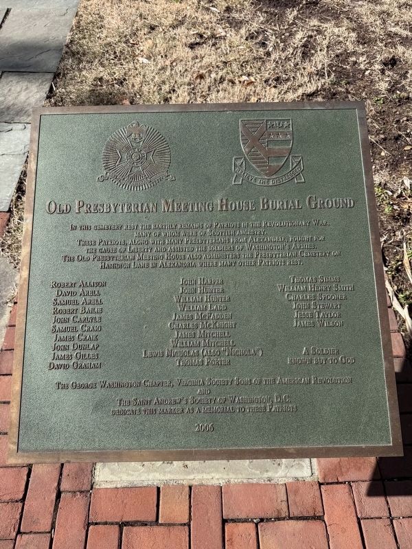 Old Presbyterian Meeting House Burial Ground Marker image. Click for full size.