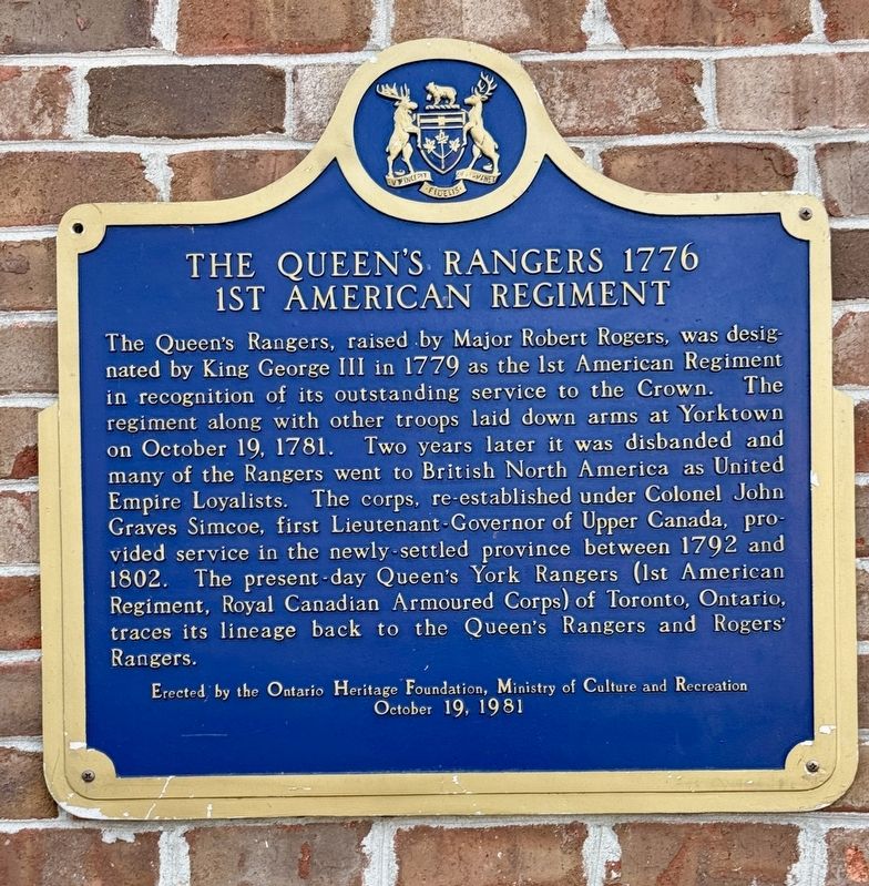 The Queens Rangers 1776 Marker. Click for full size. The Queens Rangers 1776 Marker image. Click for full size.
